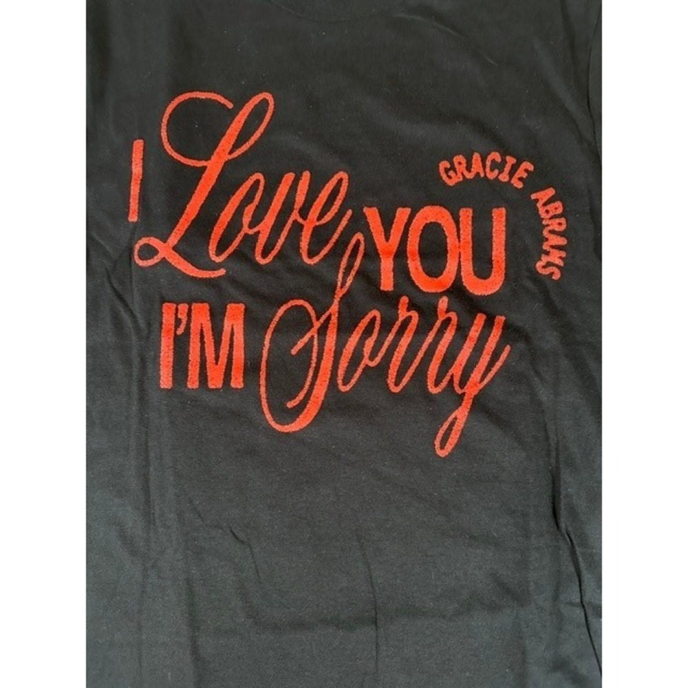 Gracie Abrams I Love You I'm Sorry Black Graphic T-Shirt Small Concert Merch